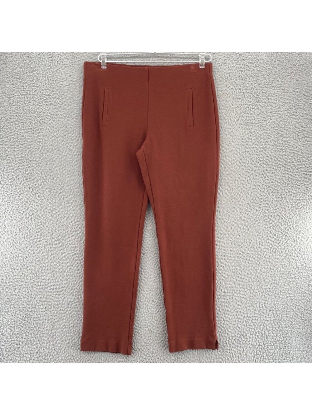 Chicos Pants Womens 0 US 4 Juliet Brown Ankle Stretch Knit Pull On Everyday Work